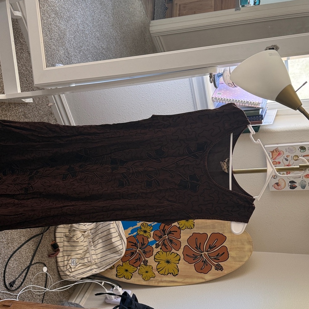 Elegant Brown Floral Dress